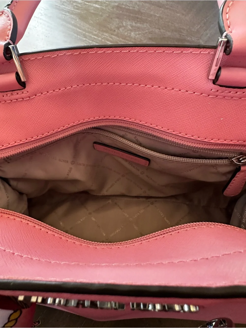 Michael Kors Pink Saffiano Leather East-West Satchel